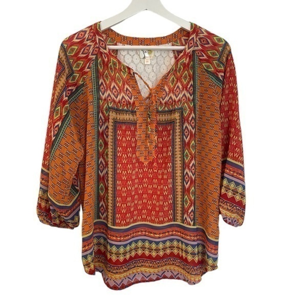 Fig and Flower Multicolor Bohemian Blouse